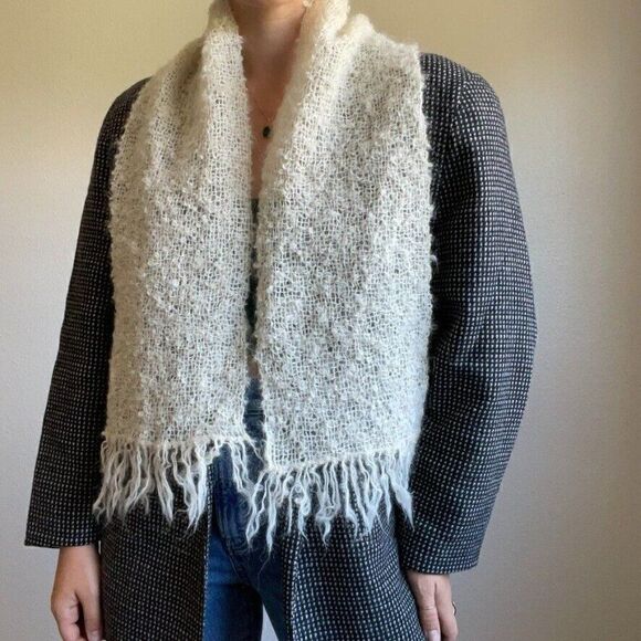 Vintage Anne Field Handwoven Wool Mohair Made in New Zealand Fluffy Scarf Wrap - Picture 3 of 8